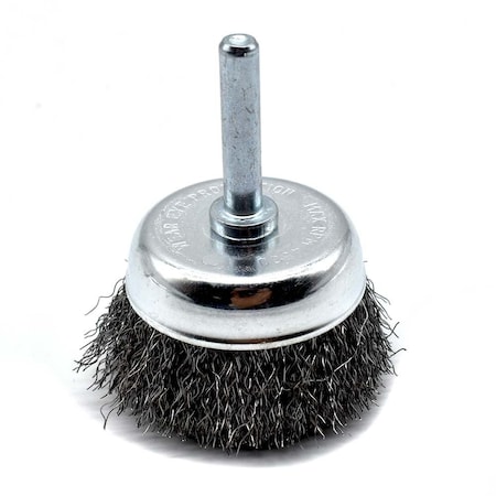 Superior Steel 2" Wire Cup Brush 1/4" Shank - Fine Crimped Wire 4500 RPM S1842